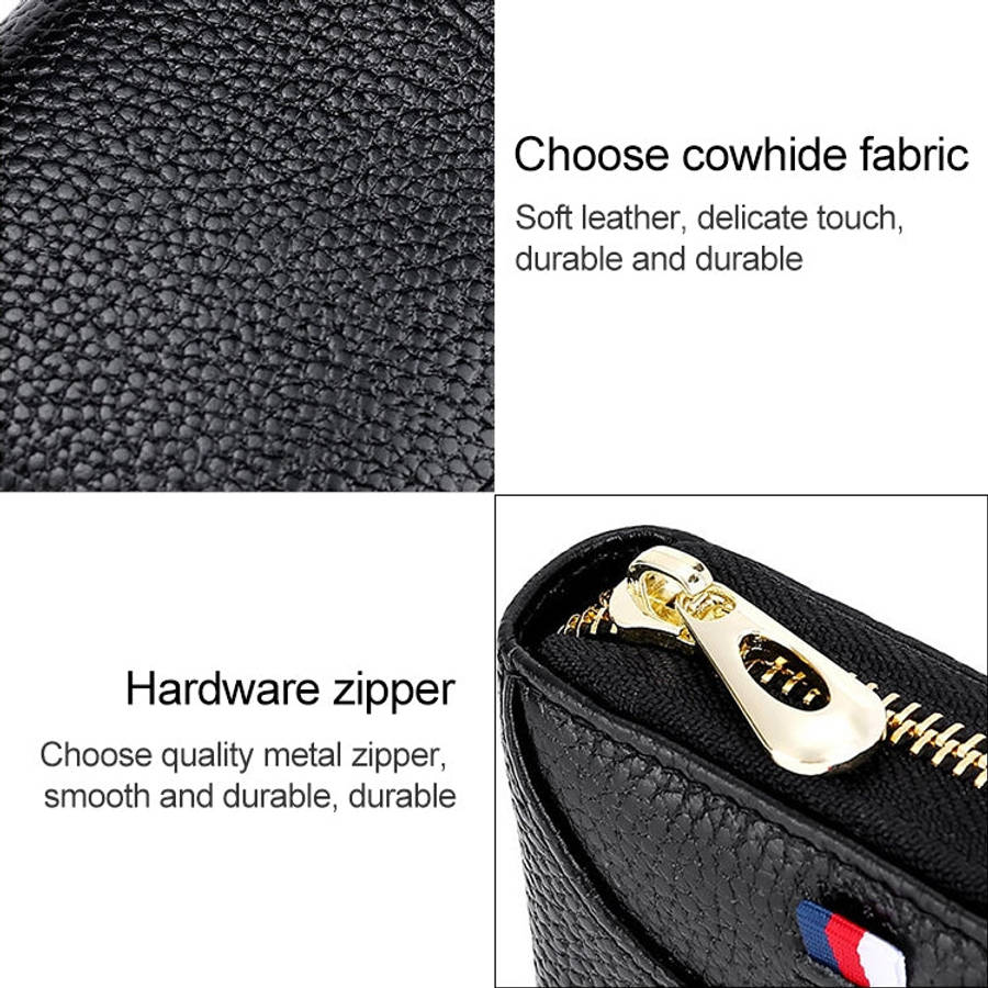 KB151 Multi-card Anti-magnetic RFID Organ Card Package Ladies Wallet (Black)