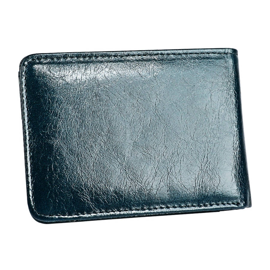 KB186 Antimagnetic RFID Mini Crazy Horse Texture Leather Billfold Card Wallet for Men and Women(B...