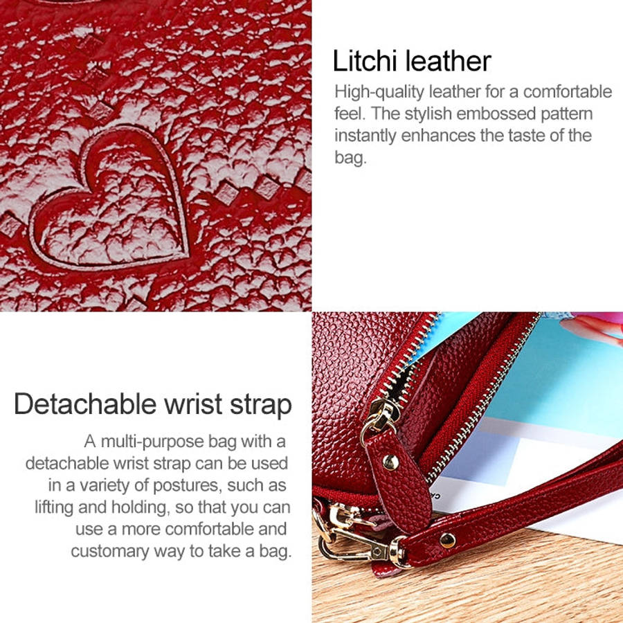 2025 Multifunctional Litchi Texture Women Large Capacity Hand Wallet Shell bag with Card Slots(Pa...