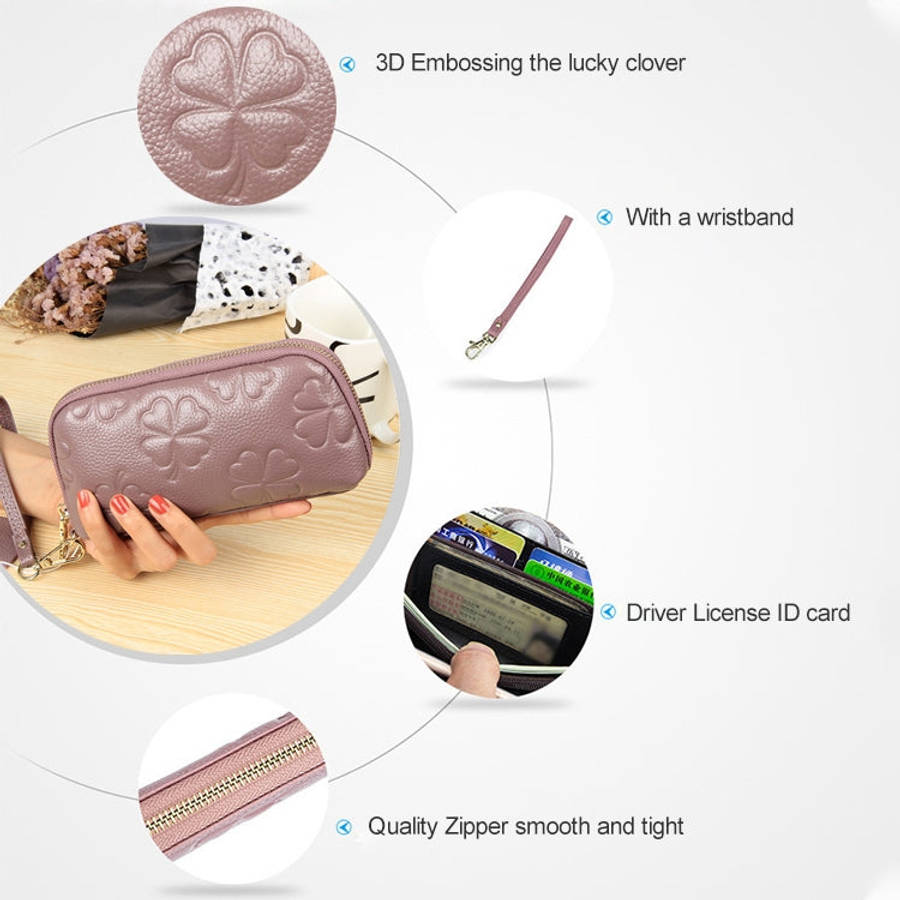 2026 Multifunctional Litchi Texture Women Large Capacity Hand Wallet Shell bag with Card Slots(Bl...