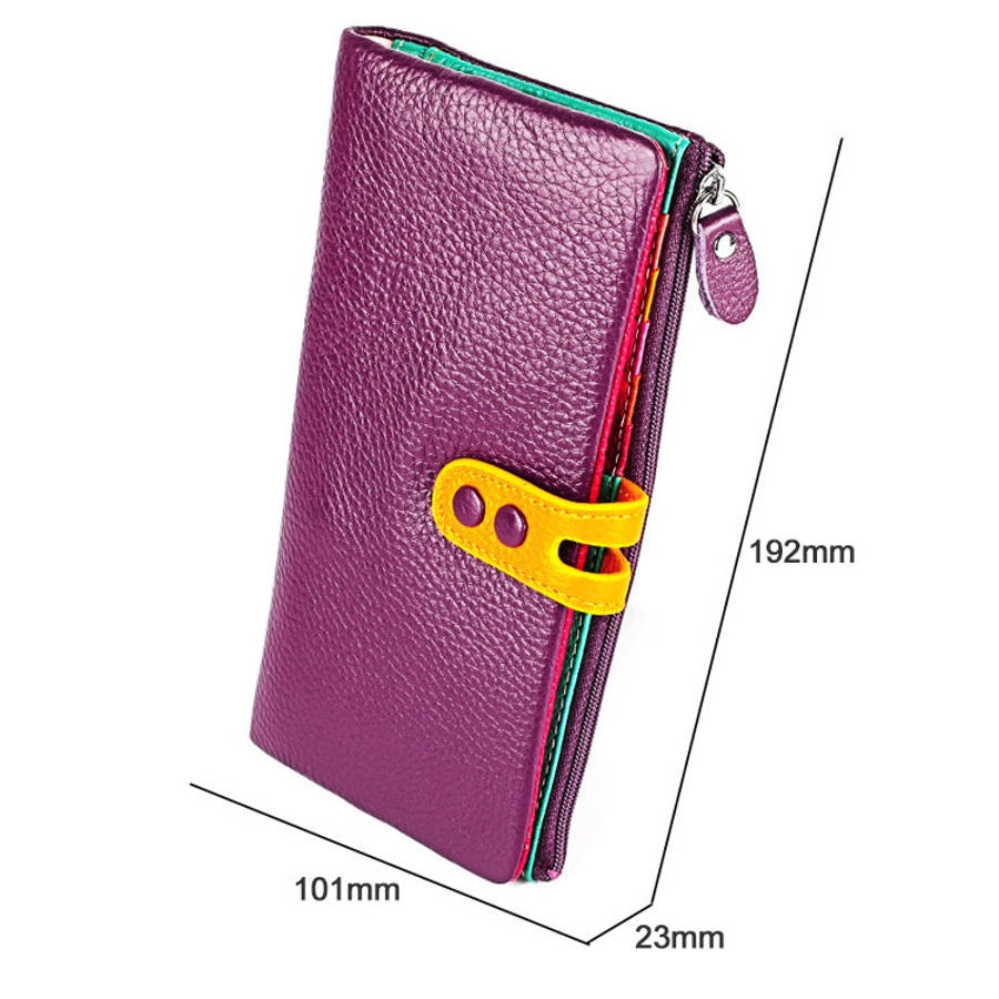 3572 Litchi Texture Leather Zipper Lady Wallet Large-capacity Purse(Dark Green)