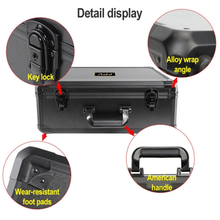 For DJI FPV Waterproof Explosion-proof Suitcase Portable Storage Box Case Travel Carrying Bag, No...