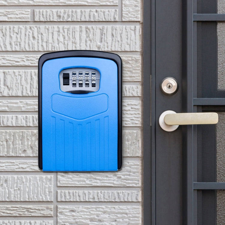Large Password Lock Metal Storage Box Villa Security Box Wall Cabinet Safety Box(Blue)