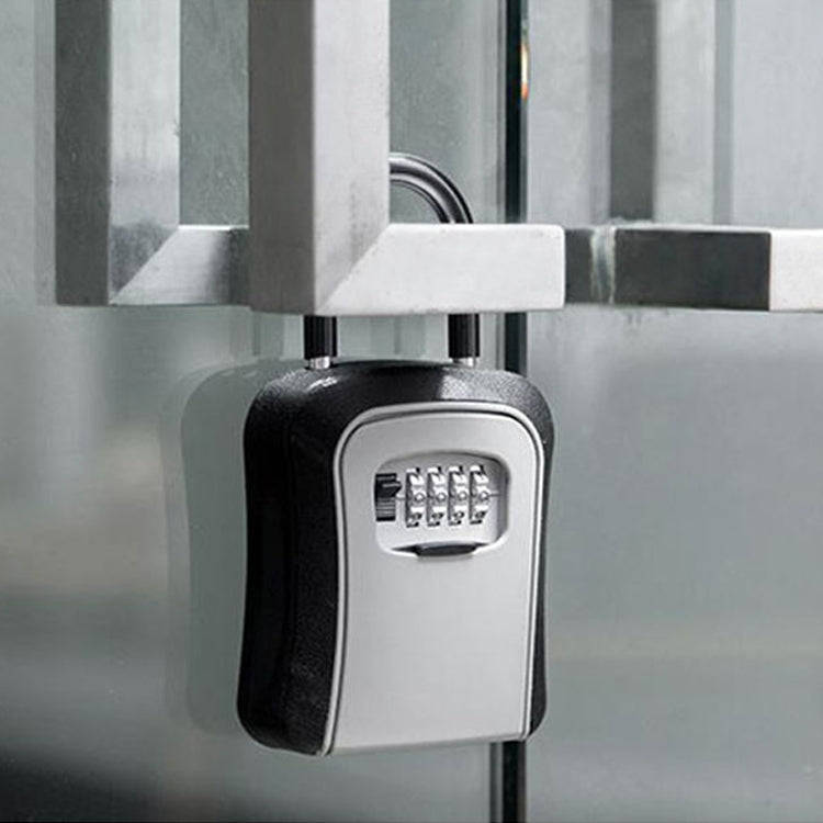 Car Password Lock Storage Box Security Box Hook Installation-free Safety Box(Grey)