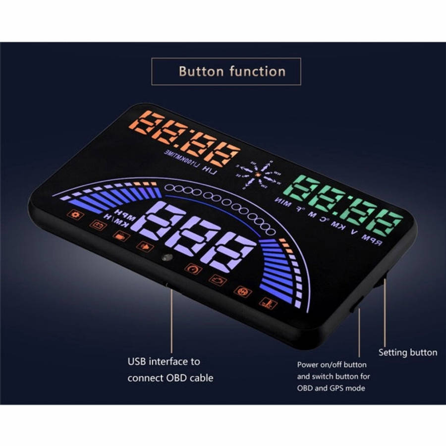S7 5.8 inch Car GPS HUD / OBD2 Vehicle-mounted Gator Automotive Head Up Display Security System w...