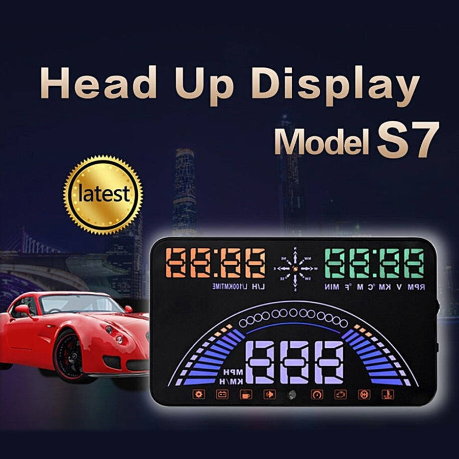 S7 5.8 inch Car GPS HUD / OBD2 Vehicle-mounted Gator Automotive Head Up Display Security System w...