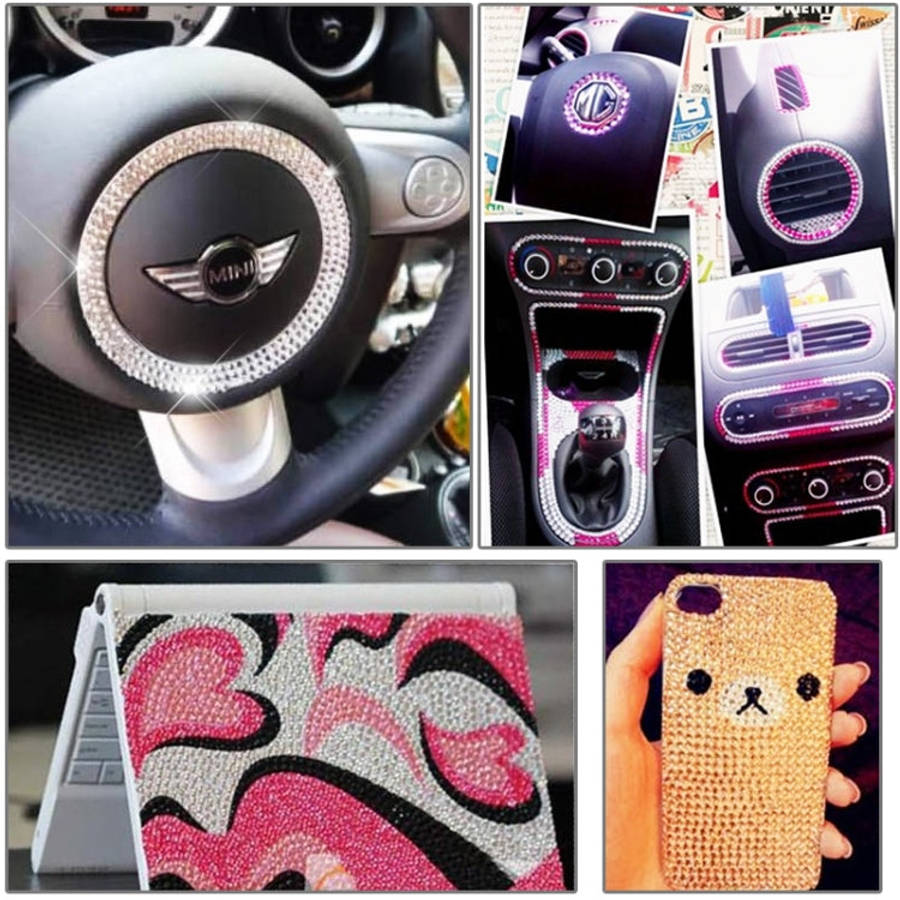 4mm Glitter Crystal Diamond Decoration / Shining Rhinestone Sticker for Car Sticker & Cell Phone ...