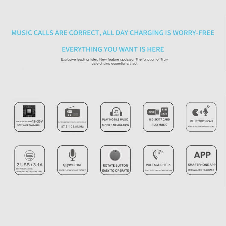 805E Dual USB Charging Bluetooth FM Transmitter MP3 Music Player Car Kit, Support Hands-Free Call...