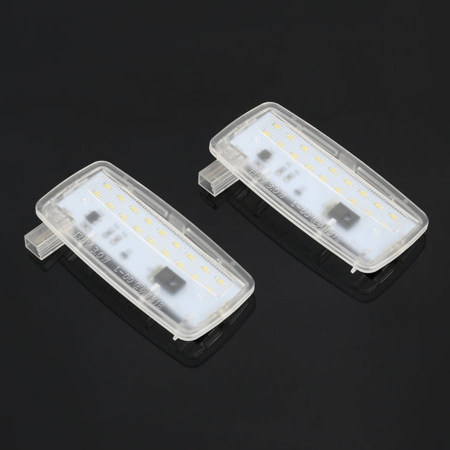 2 PCS Car DC12V / 1.5W / 6000K / 100LM LED Vanity Mirror Lamp Makeup Mirror Light with 18 SMD-301...