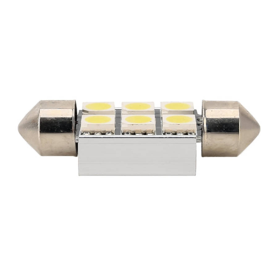 10 PCS 36mm DC12V / 2W / 7000K / 80LM 6LEDs SMD-5050 Car Reading Lamp(White Light)