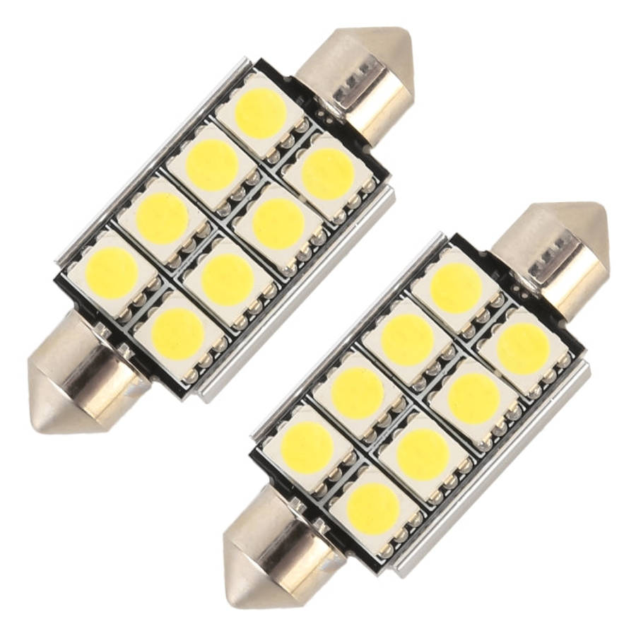 10 PCS 41mm DC12V / 2W / 7000K / 80LM 8LEDs SMD-5050 Car Reading Lamp(White Light)