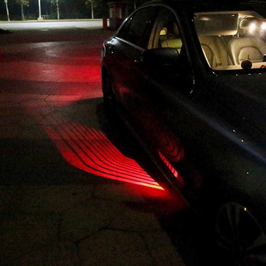 2 PCS DC 8-36V Ghost Shadow Courtesy Angel Wings Projection Lamp Car Door LED Welcome Lights(Red ...