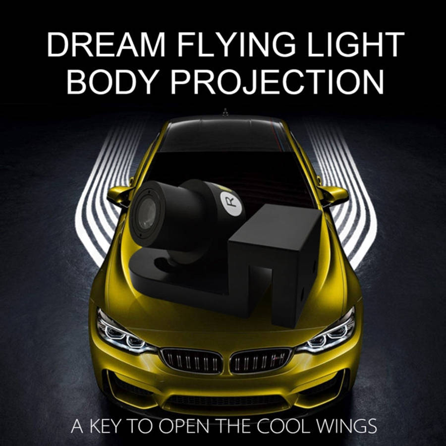 2 PCS DC 8-36V Ghost Shadow Courtesy Angel Wings Projection Lamp Car Door LED Welcome Lights(Red ...