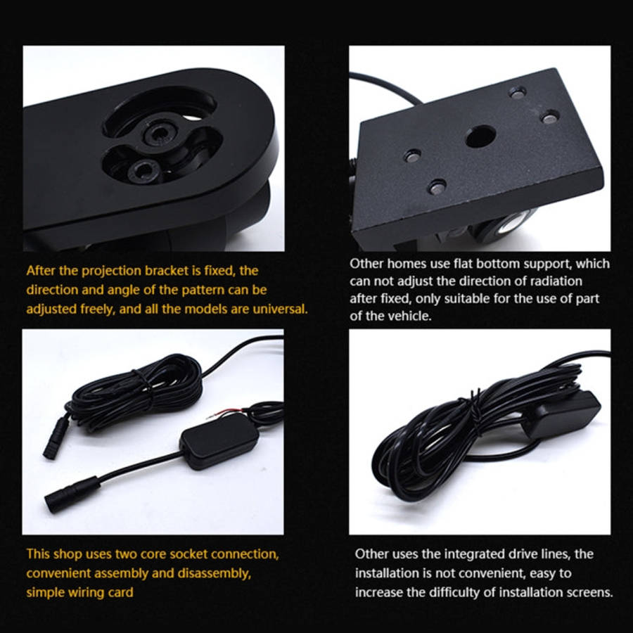 2 PCS DC 8-36V Ghost Shadow Courtesy Angel Wings Projection Lamp Car Door LED Welcome Lights(Red ...