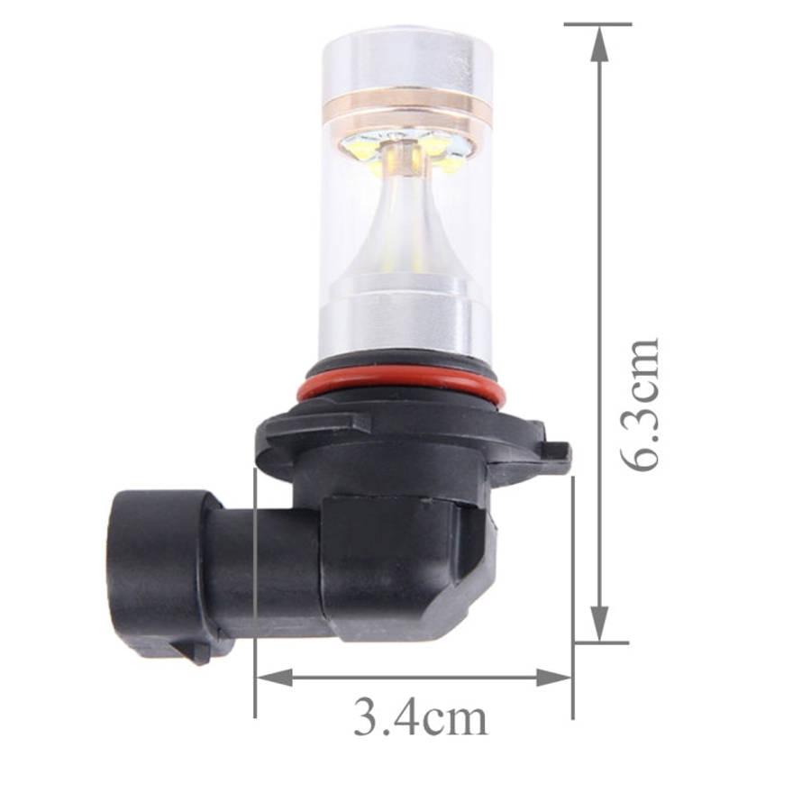 2 PCS 9006 350 LM 6000K 30W White Light 6 LED Car Fog Light Bulb, DC 12V