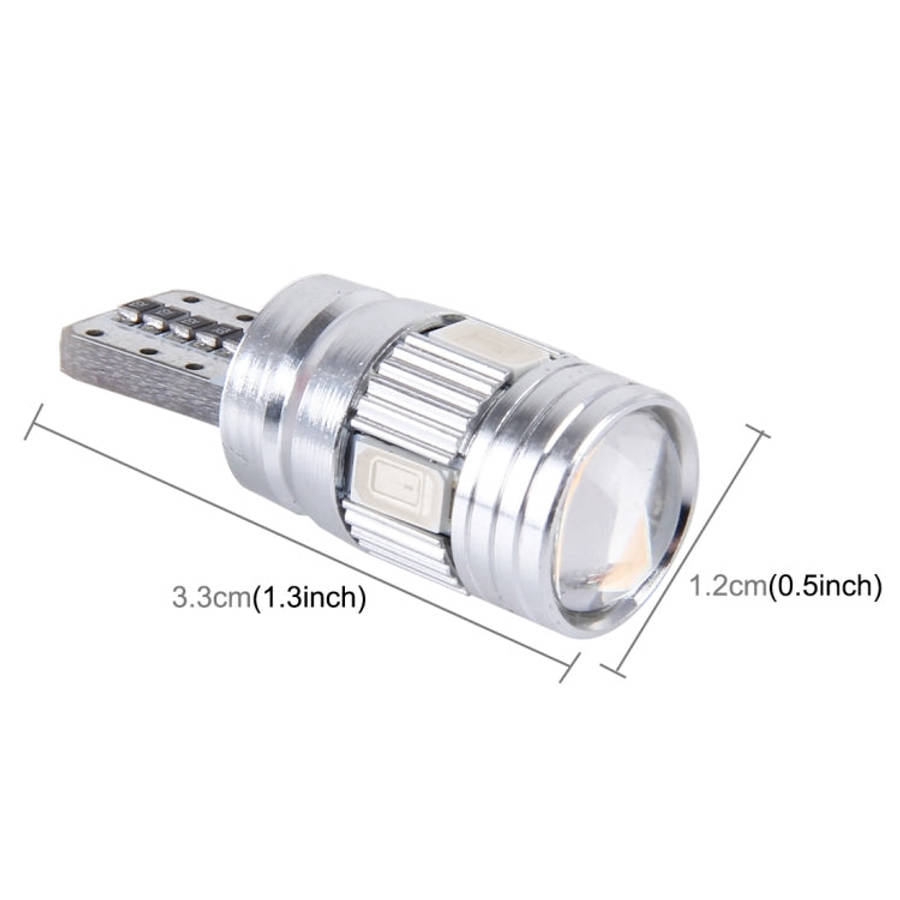 2PCS T10 3W 6 SMD 5630 LED Error-Free Canbus Car Clearance Lights Lamp, DC 12V(Green Light)