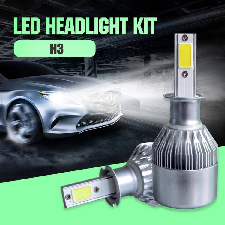 2pcs H3 18W 1800LM 6000K Waterproof IP68 Car Auto LED Headlight with 2 COB LED Lamps, DC 9-36V(Wh...