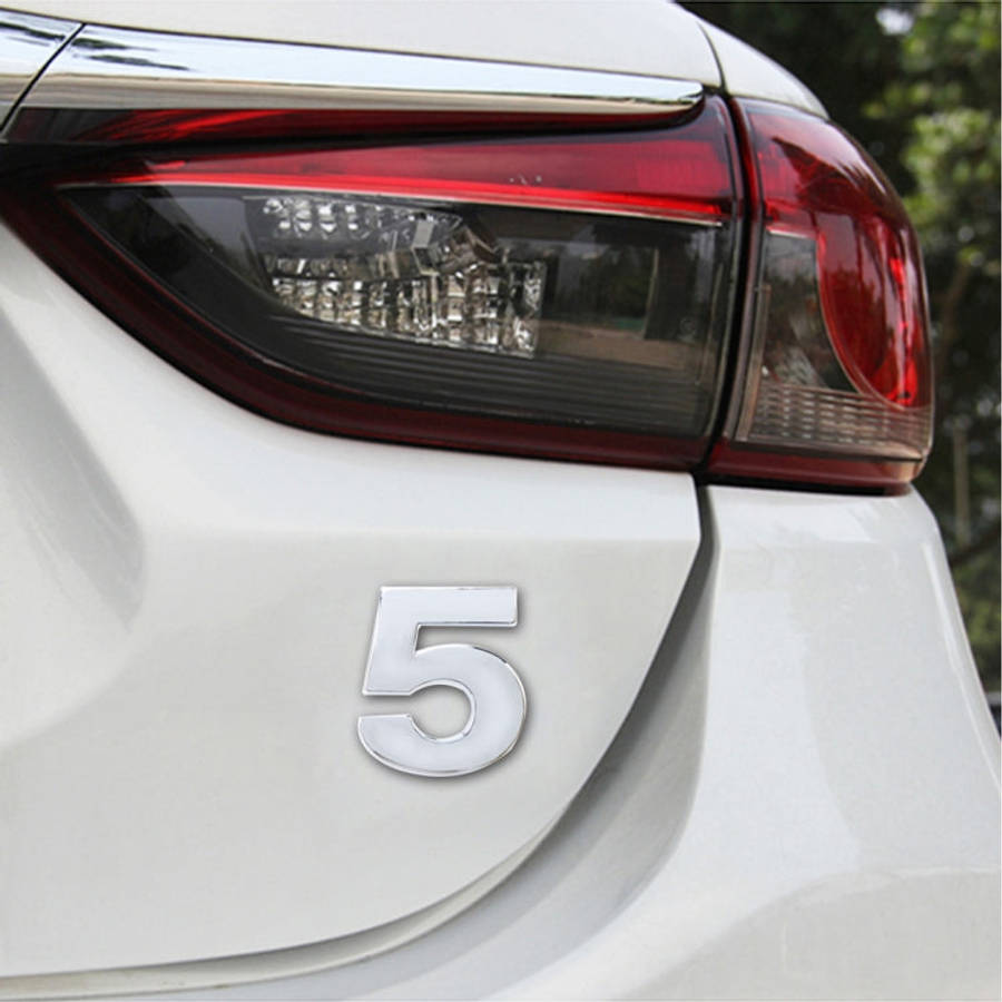 Car Vehicle Badge Emblem 3D Number Five Self-adhesive Sticker Decal, Size: 3.6*4.5*0.5cm