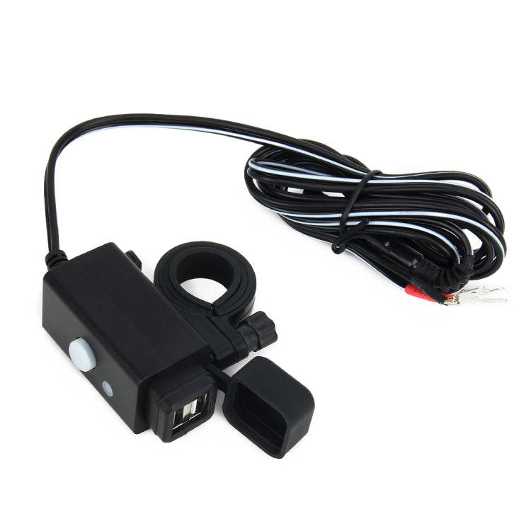 Waterproof Motorcycle USB Phone Charger Adapter with Power Switch 5V Dual Ports Smart Charging Po...