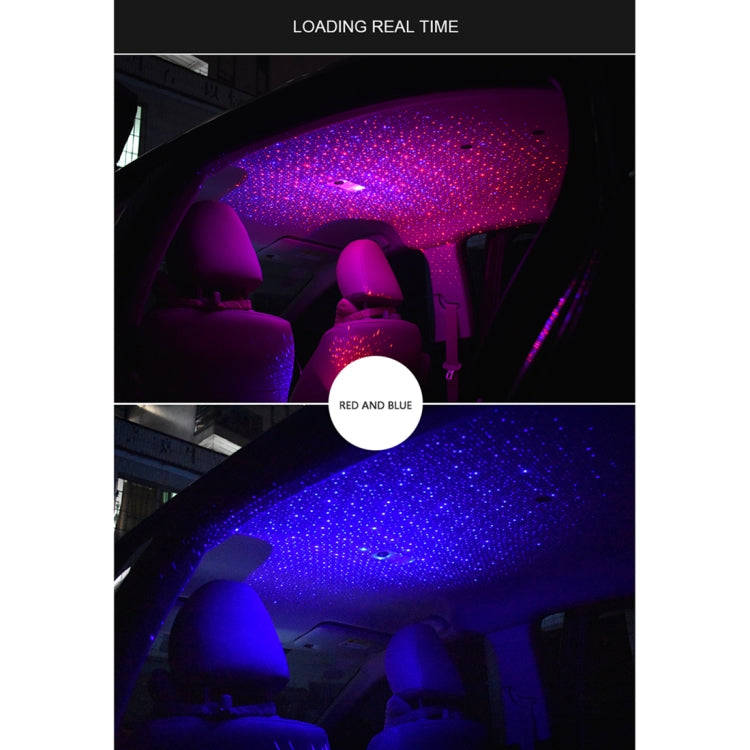 Car Roof Ceiling Decoration 5V Red Blue LED Star Night Lights Projector Atmosphere Galaxy Lamp