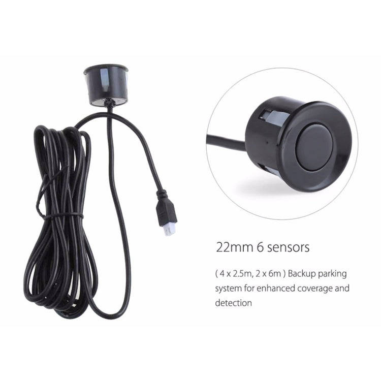 PZ-300-6 Car Parking Reversing Buzzer and LED Sensors Parking Alarm Assistance System with 6 Rear...