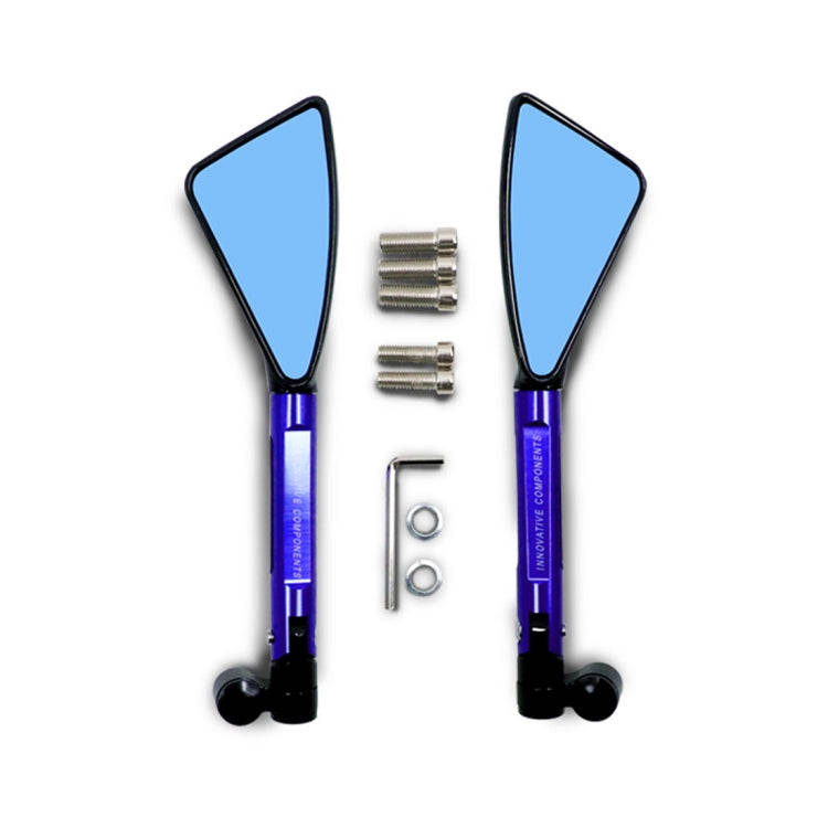 2 PCS Motorcycle Parts CNC Technology Aluminum Alloy Rearview Mirror Side Mirror(Black)