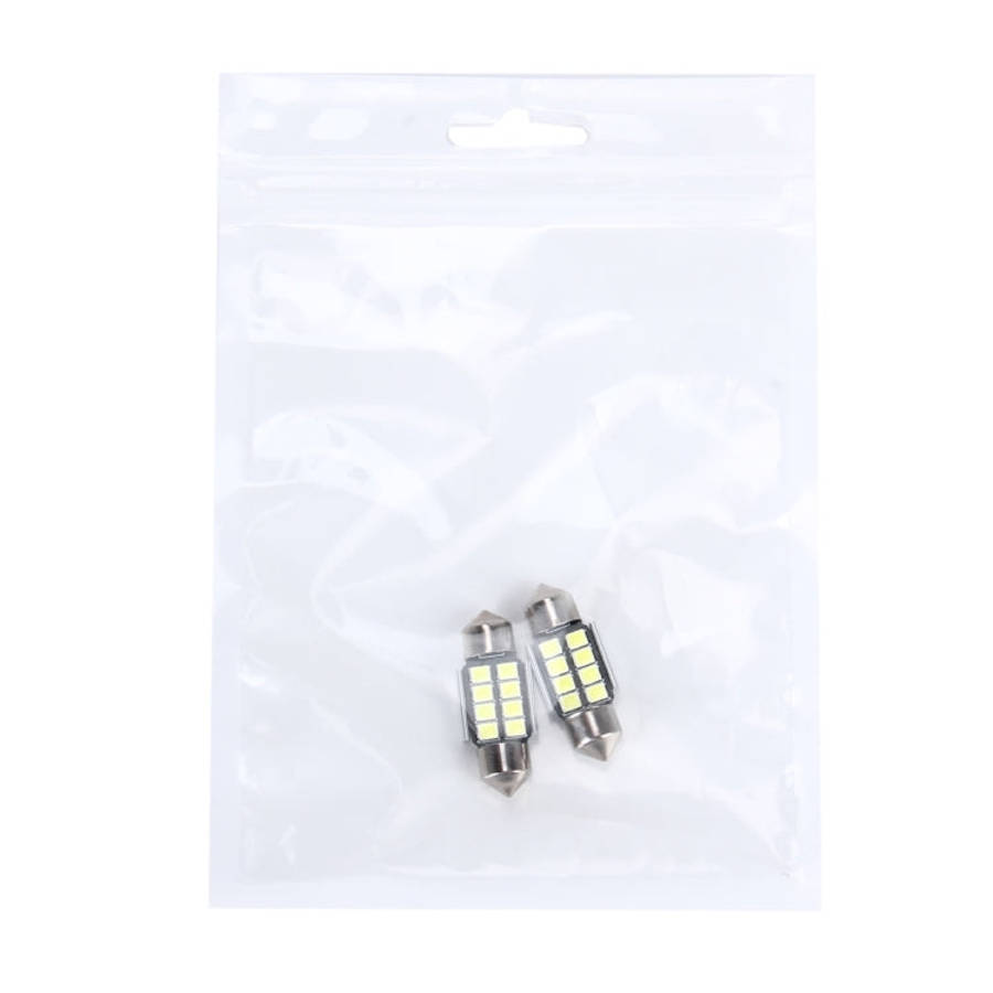 2 PCS 3W 200 LM 6000K 31MM 8 SMD-2835 LEDs Bicuspid Port Decoding Car Dome Lamp LED Reading Light...
