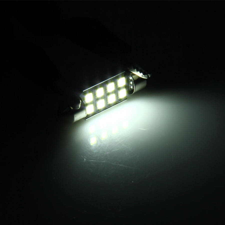 2 PCS 3W 200 LM 6000K 36MM 8 SMD-2835 LEDs Bicuspid Port Decoding Car Dome Lamp LED Reading Light...