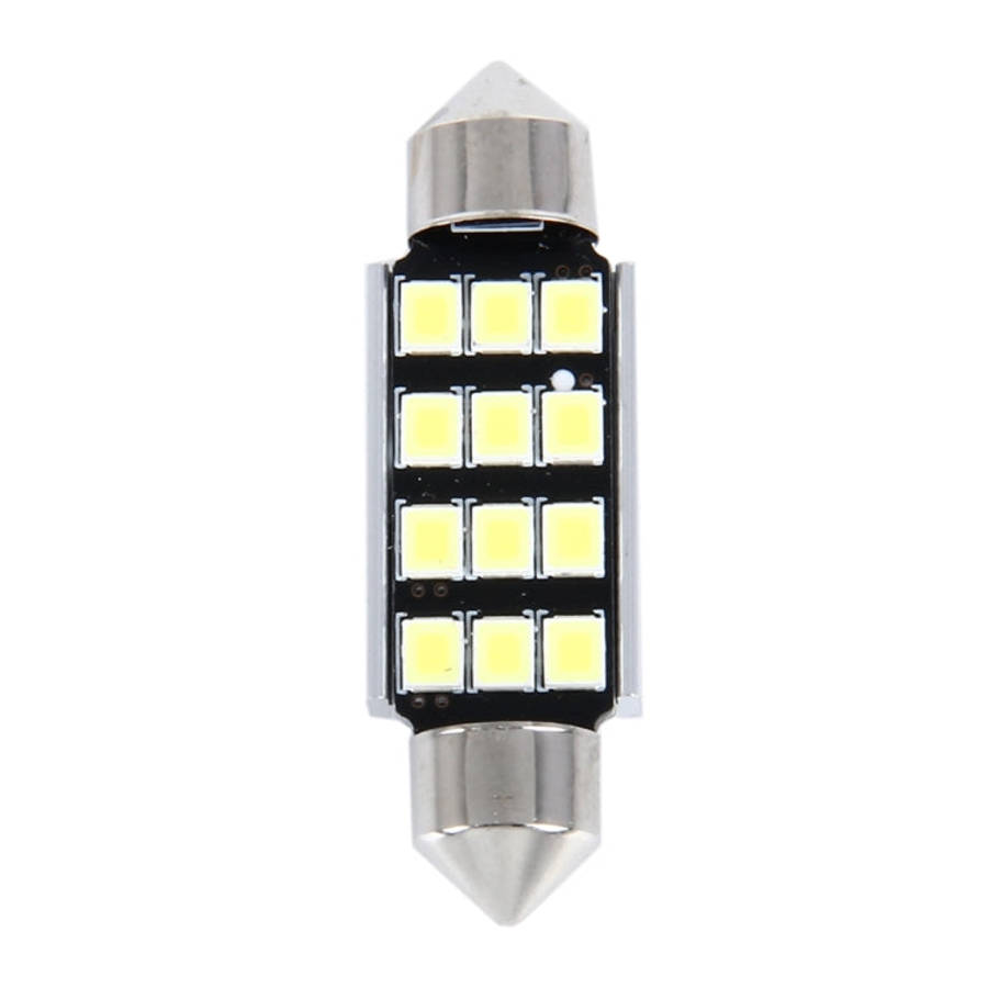 2 PCS 3.5W 250 LM 6000K 39MM 12 SMD-2835 LEDs Bicuspid Port Decoding Car Dome Lamp LED Reading Li...