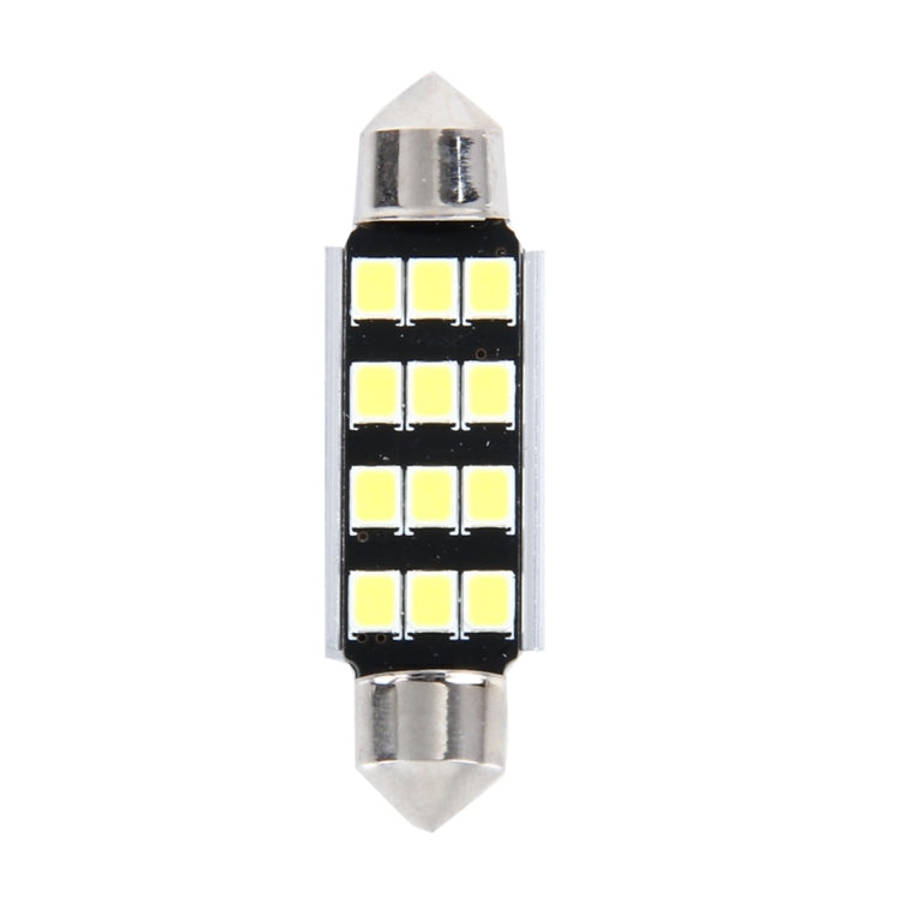 2 PCS 3.5W 250 LM 6000K 41MM 12 SMD-2835 LEDs Bicuspid Port Decoding Car Dome Lamp LED Reading Li...
