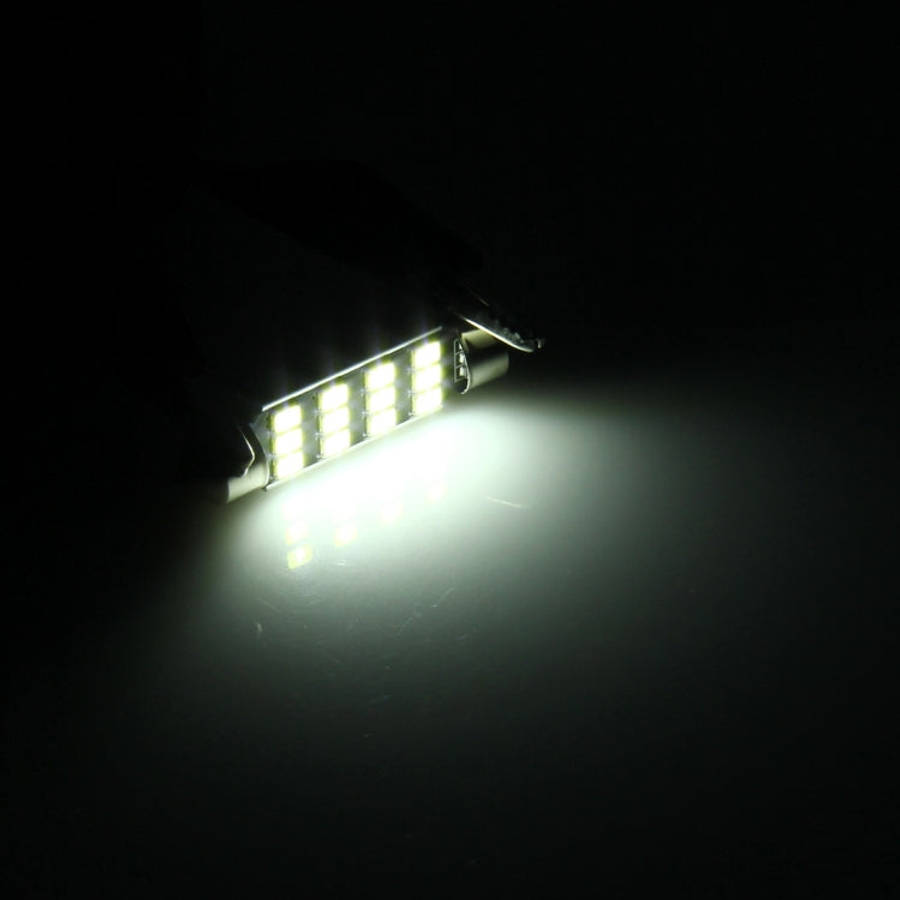2 PCS 3.5W 250 LM 6000K 41MM 12 SMD-2835 LEDs Bicuspid Port Decoding Car Dome Lamp LED Reading Li...