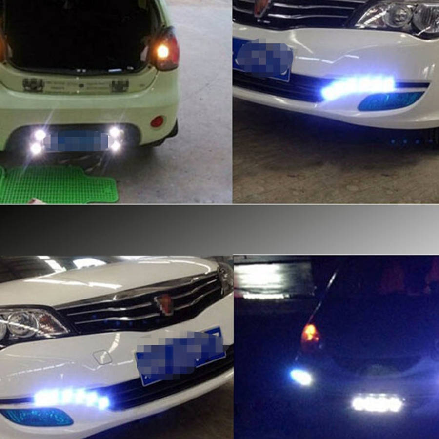 2 PCS 2W Car Auto Eagle Eyes Fog Light Turn Light with 12 SMD-4014 LED Lamps, DC 12V Cable Length...