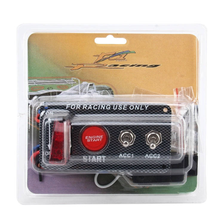 Racing Car Ignition Switch Panel Engine Start Start Push Button LED Racing Toggle Switch 12V Carb...
