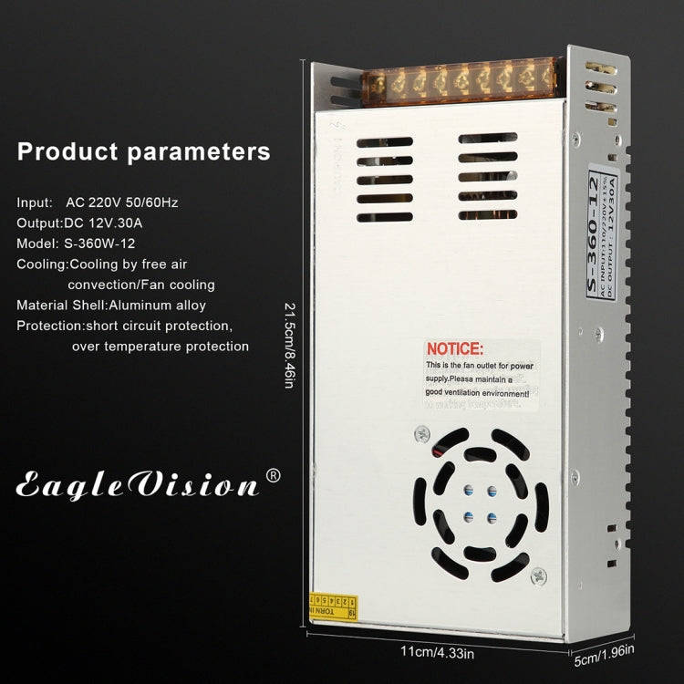 AC 220V to DC 12V 30A 360W Power Adapter AC-DC Converter Step Down Module Voltage Transformer Swi...
