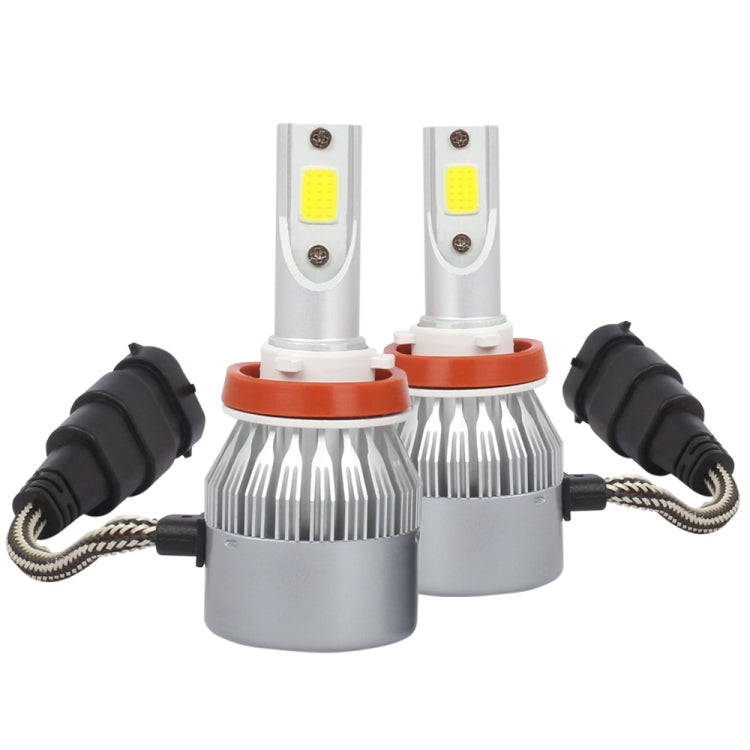 2 PCS H8/H9/H11 18W 1800 LM 3000K IP68 Casnbus Constant Current Car LED Headlight with 2 COB Lamp...