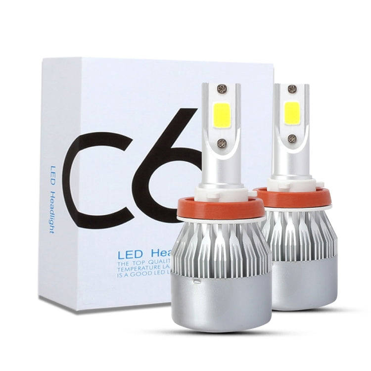 2 PCS H8/H9/H11 18W 1800 LM 3000K IP68 Casnbus Constant Current Car LED Headlight with 2 COB Lamp...