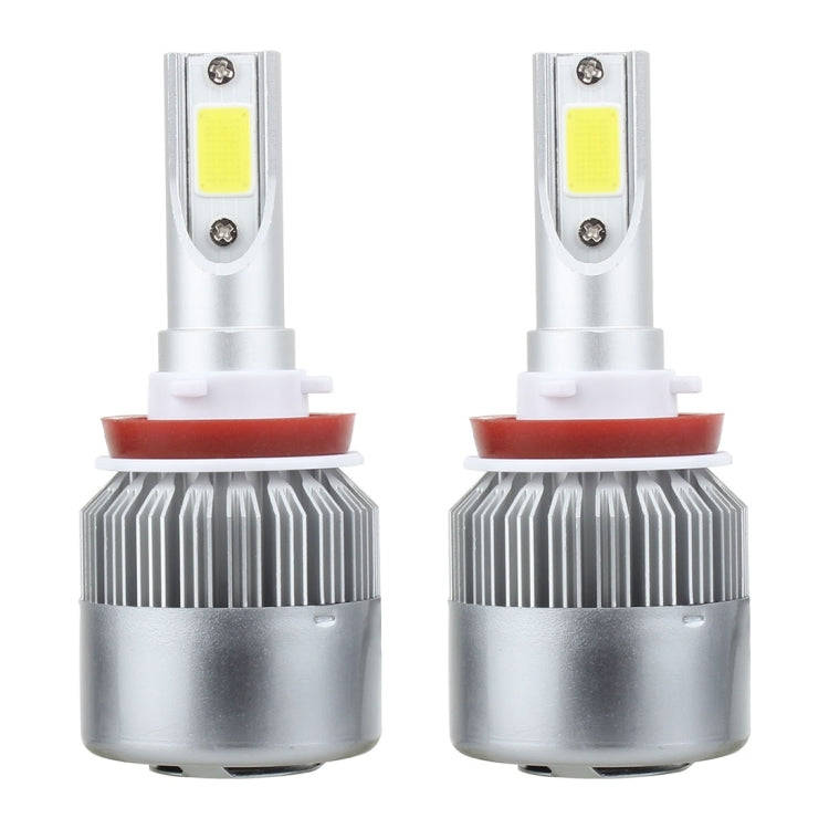 2 PCS H8/H9/H11 18W 1800 LM 6000K IP68 Casnbus Constant Current Car LED Headlight with 2 COB Lamp...