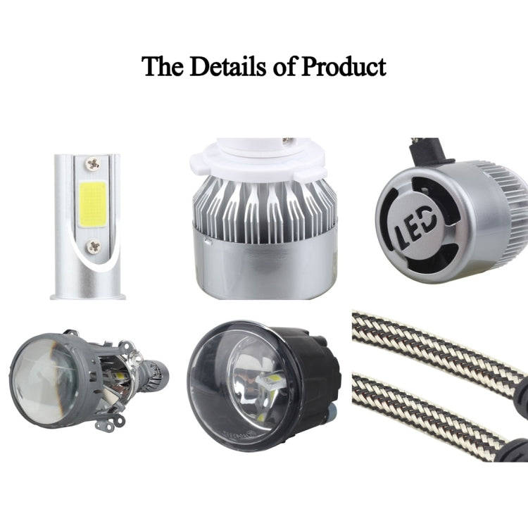 2 PCS H8/H9/H11 18W 1800 LM 6000K IP68 Casnbus Constant Current Car LED Headlight with 2 COB Lamp...