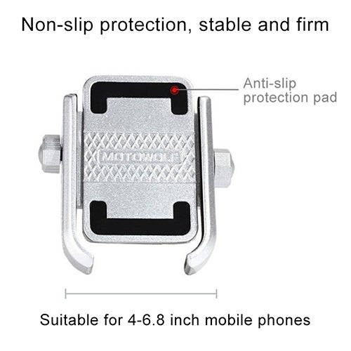 Motorcycle Rear View Mirror Aluminum Alloy Phone Bracket, Suitable for 4-6 inch Device(Black)