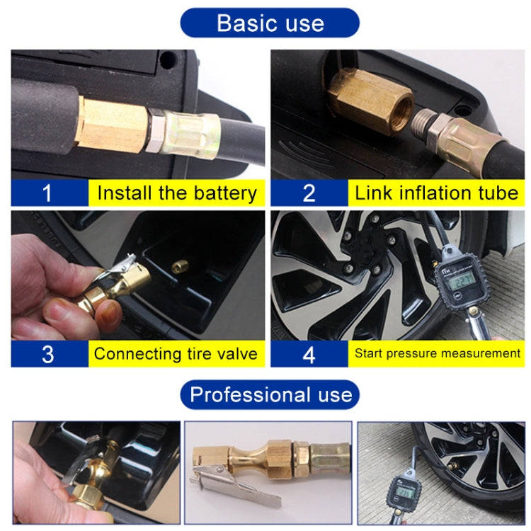 Car Multi-functional Digital LCD Display Tire Air Pressure Inflator Gauge Vehicle Tester Inflatio...
