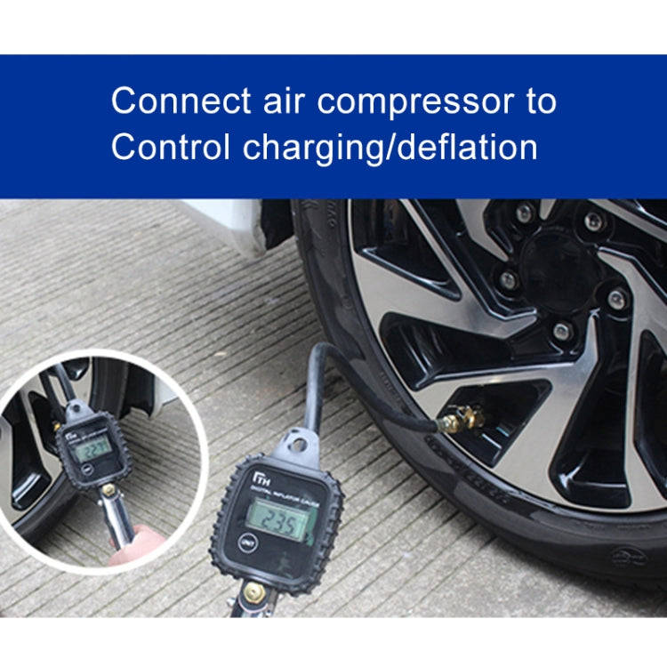 Car Multi-functional Digital LCD Display Tire Air Pressure Inflator Gauge Vehicle Tester Inflatio...