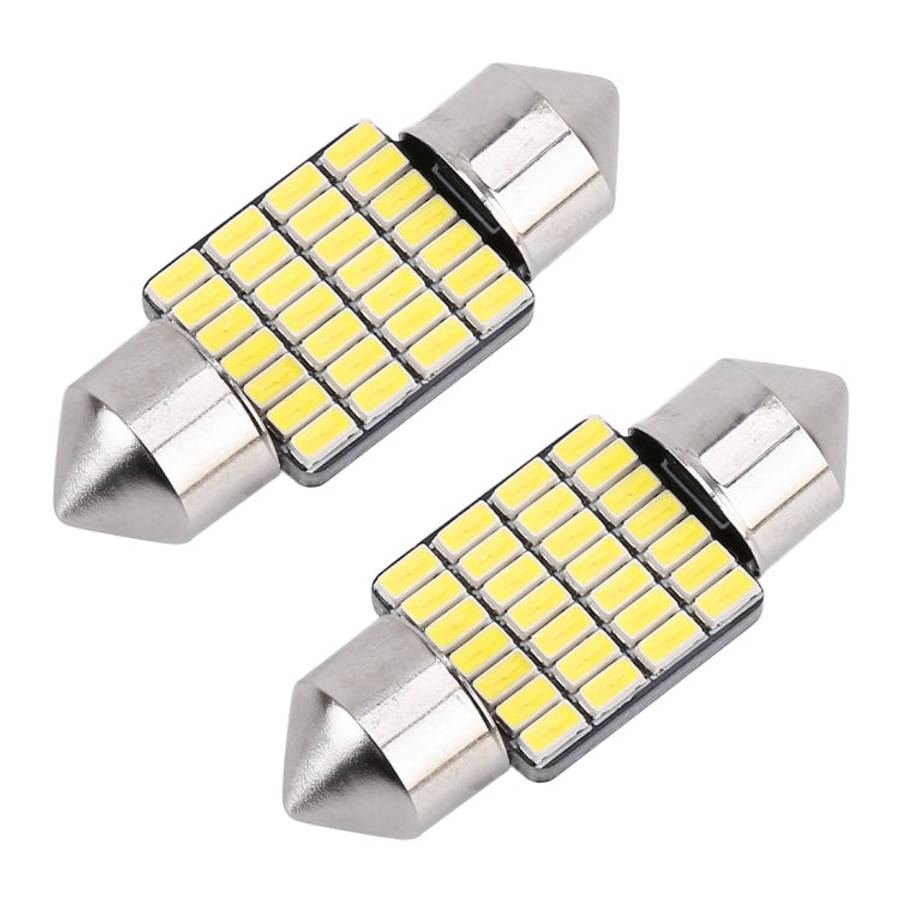 2 PCS 31mm DC12V / 1.2W / 6000K / 80LM 28LEDs SMD-3014 Car License Plate Light / Dome Light, with...