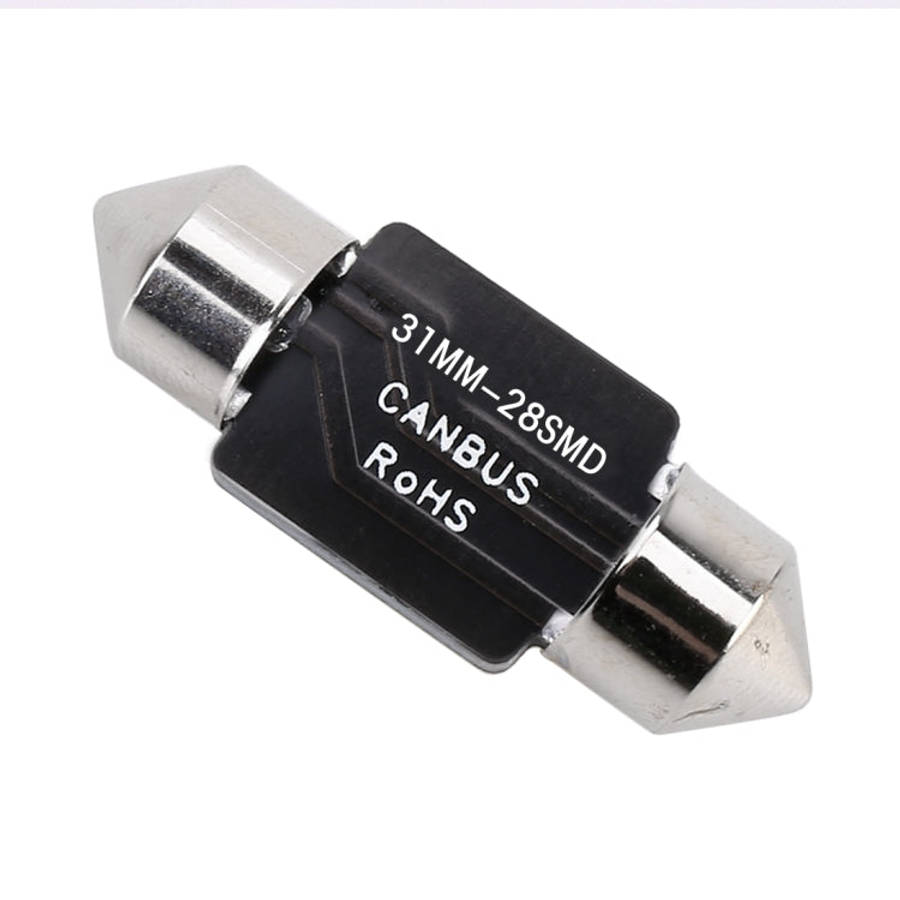 2 PCS 31mm DC12V / 1.2W / 6000K / 80LM 28LEDs SMD-3014 Car License Plate Light / Dome Light, with...