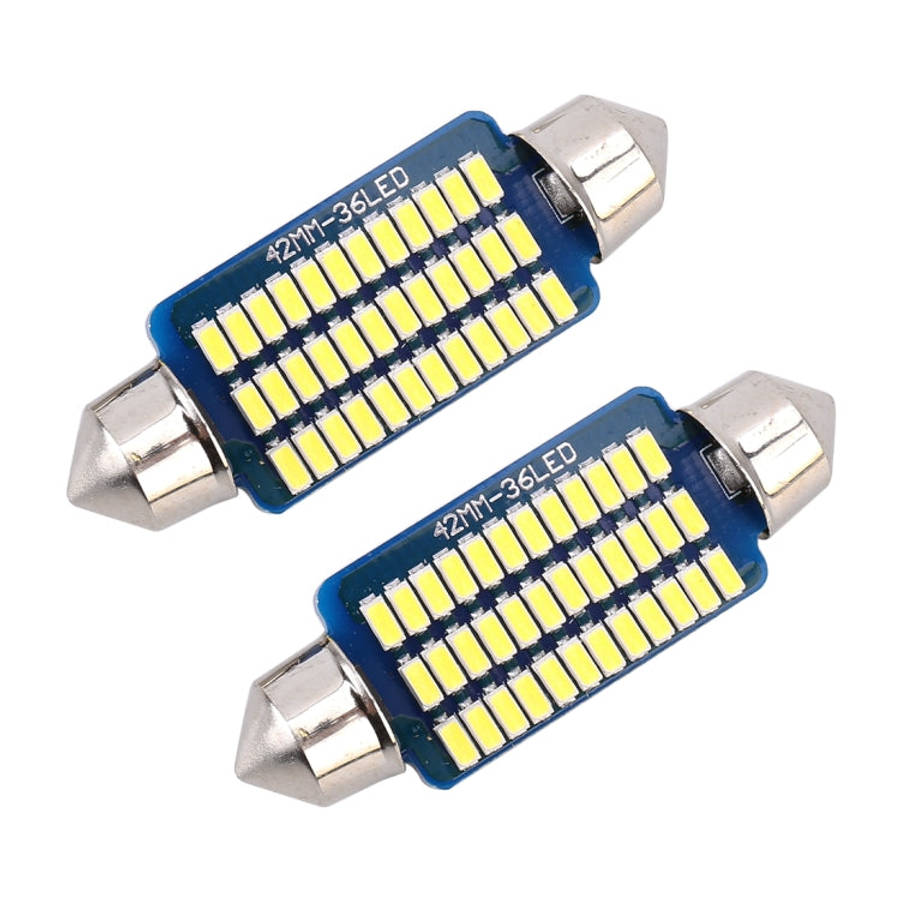 2 PCS 41mm DC12V / 1.5W / 6000K / 100LM 36LEDs SMD-3014 Car License Plate Light / Dome Light, wit...