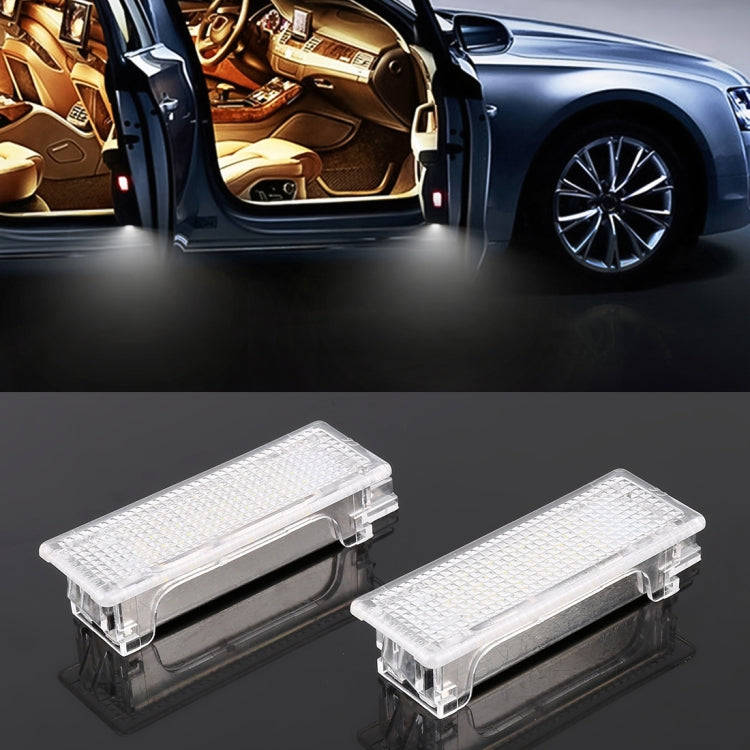 2 PCS LED Car DC 12V 1.5W 6000K 100LM Door Lights 18LEDs SMD-3528 Lamps for BMW E81(White Light)