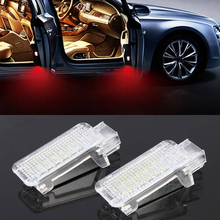 2 PCS LED Car DC 12V 1.5W Door Lights Lamps for Audi / Volkswagen(Red Light)