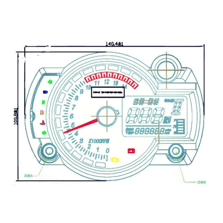 Universal Multi-functional Motorcycle Rotating Speed Mileage Gear Water Temperature Clock Meter G...