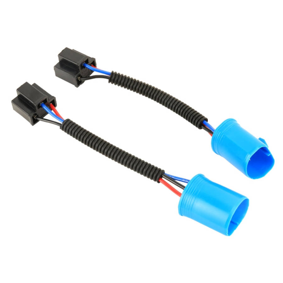 1 Pair 9007 Male to H4 Female Bulb Holder Base Male Socket with Wire