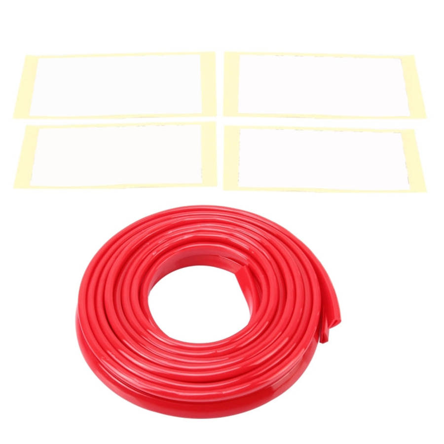5.6m Car Decorative Strip Rubber Chrome Decoration Strip Door Seal Window Seal(Red)