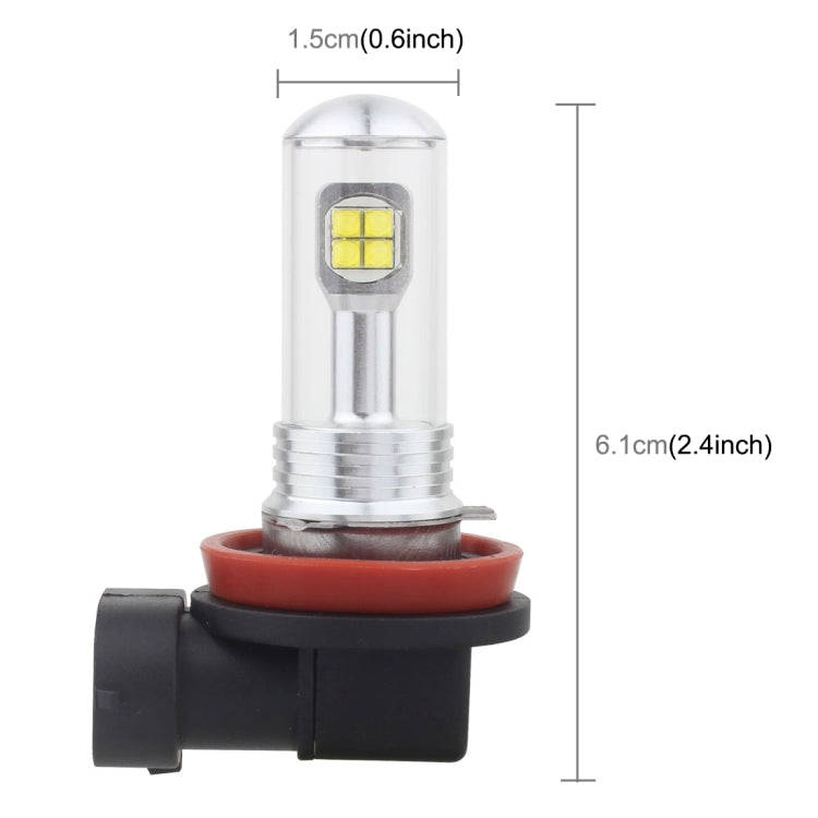 2 PCS  H8/H11 40W 800 LM 6000K 8 LEDs Car Fog Lights, DC 12V(White Light)